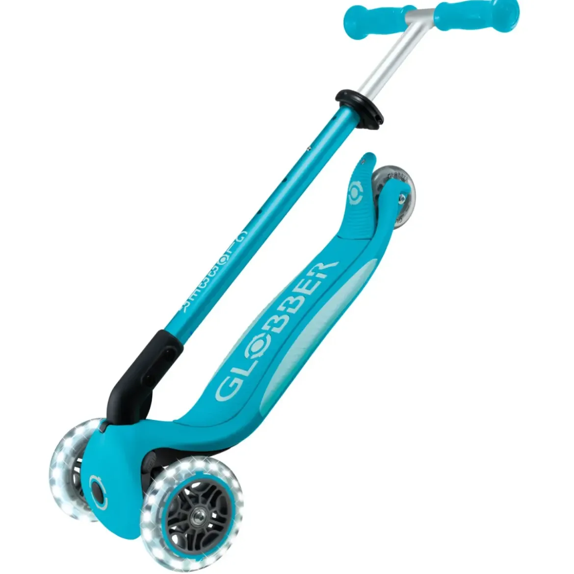 Monopattino per Bambini a 3 Ruote Blu Acqua con Luci LED Regolabile