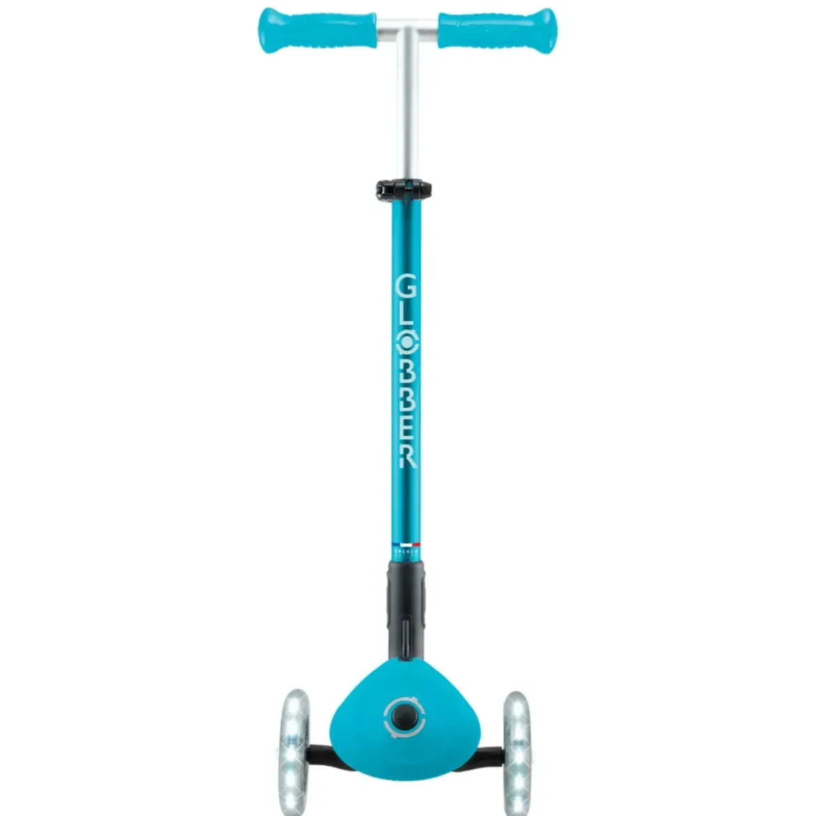 Monopattino per Bambini a 3 Ruote Blu Acqua con Luci LED Regolabile