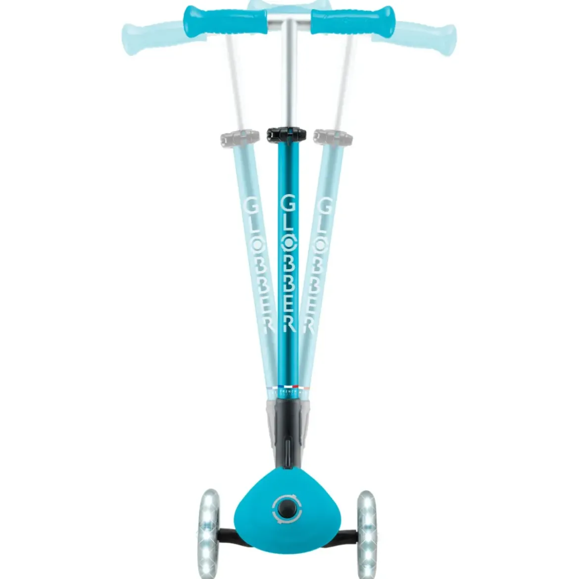 Monopattino per Bambini a 3 Ruote Blu Acqua con Luci LED Regolabile