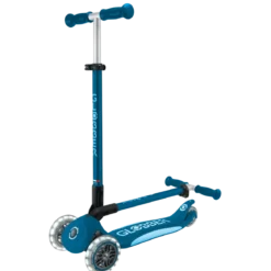 Monopattino per Bambini a 3 Ruote Blu Petrolio con Luci LED Regolabile