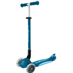 Monopattino per Bambini a 3 Ruote Blu Petrolio con Luci LED Regolabile