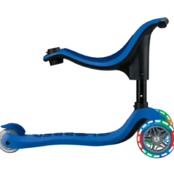 Monopattino per Bambini 3 in 1 Blu Navy Regolabile 50 kg Ruote LED