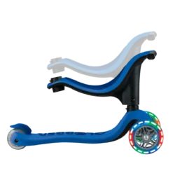Monopattino per Bambini 3 in 1 Blu Navy Regolabile 50 kg Ruote LED