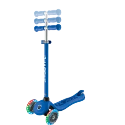 Monopattino per Bambini 3 in 1 Blu Navy Regolabile 50 kg Ruote LED