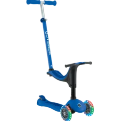 Monopattino per Bambini 3 in 1 Blu Navy Regolabile 50 kg Ruote LED