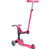 Monopattino per Bambini 3 in 1 Fucsia Regolabile 50 kg con Ruote LED