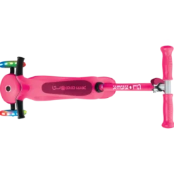 Monopattino per Bambini 3 in 1 Fucsia Regolabile 50 kg con Ruote LED