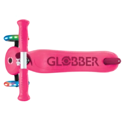 Monopattino per Bambini 3 in 1 Fucsia Regolabile 50 kg con Ruote LED