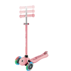 Monopattino per Bambini 3 in 1 Rosa Pastello Regolabile 50 kg Ruote LED