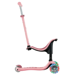 Monopattino per Bambini 3 in 1 Rosa Pastello Regolabile 50 kg Ruote LED