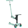 Monopattino per Bambini 3 in 1 Verde Menta Regolabile 50 kg Ruote LED