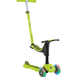Monopattino per Bambini 3 in 1 Verde Lime Regolabile 50 kg Ruote LED