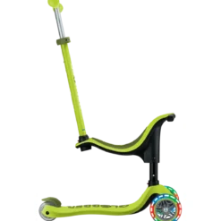 Monopattino per Bambini 3 in 1 Verde Lime Regolabile 50 kg Ruote LED