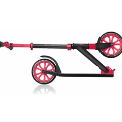 Monopattino per Bambini 8+ Nero Rosso con Ruote Grandi Fino a 100 kg