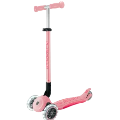 Monopattino per Bambini 3 Ruote Rosa Pastello con Luci LED Regolabile