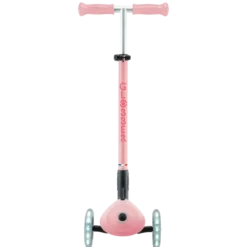Monopattino per Bambini 3 Ruote Rosa Pastello con Luci LED Regolabile
