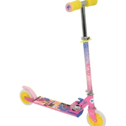 Monopattino Pieghevole Bambini Barbie 2 Ruote Manubrio Regolabile