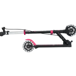 Monopattino Pieghevole per Bambini 2 Ruote Nero Rosa Luci Anteriori