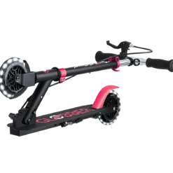 Monopattino Pieghevole per Bambini 2 Ruote Nero Rosa Luci Anteriori