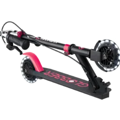 Monopattino Pieghevole per Bambini 2 Ruote Nero Rosa Luci Anteriori