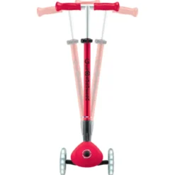 Monopattino 3 Ruote Bambini Pieghevole Regolabile Ruote LED Rosso Nero