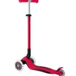 Monopattino 3 Ruote Bambini Pieghevole Regolabile Ruote LED Rosso Nero