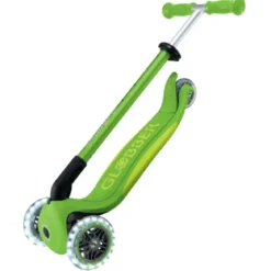 Monopattino 3 Ruote Bambini Pieghevole Regolabile Ruote LED Verde