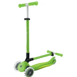 Monopattino 3 Ruote Bambini Pieghevole Regolabile Ruote LED Verde