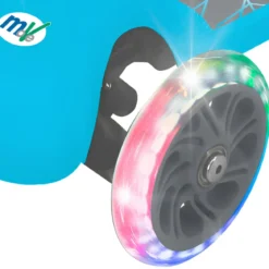 Monopattino 3 Ruote LED Bambini Pieghevole Azzurro Cuscinetti ABEC-5