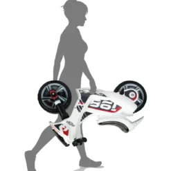 Moto Cavalcabile per Bambini Scooter Bianco Massimo 50 kg Maniglia
