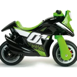 Moto Cavalcabile per Bambini Verde Nero Primi Passi Scooter Ergonomico