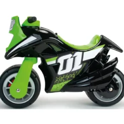 Moto Cavalcabile per Bambini Verde Nero Primi Passi Scooter Ergonomico