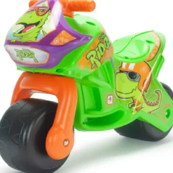 Moto Cavalcabile per Bambini Verde Dinosauro per Equilibrio 30 kg