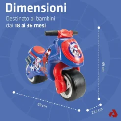 Moto Cavalcabile per Bambini per Equilibrio Blu Spidey Marvel Max 30kg