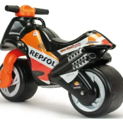 Moto Cavalcabile per Bambini Nero Arancione Licenza Repsol Racing