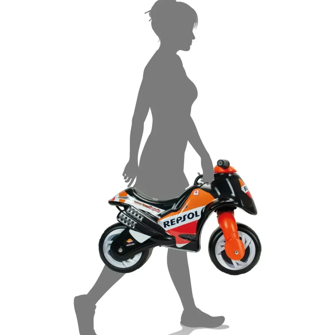 Moto Cavalcabile per Bambini Nero Arancione Licenza Repsol Racing
