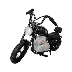 Moto Elettrica per Bambini Chopper Nero 24V 200W Sedile in Pelle