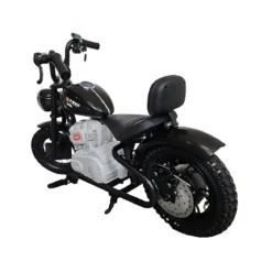 Moto Elettrica per Bambini Chopper Nero 24V 200W Sedile in Pelle