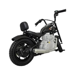 Moto Elettrica per Bambini Chopper Nero 24V 200W Sedile in Pelle