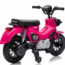 Moto Elettrica per Bambini Honda Cross Cub 110 12V Rosa Ruote Laterali