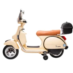 Moto Elettrica per Bambini Piaggio Vespa PX 150 Crema Batteria 12 V