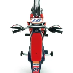 Moto Elettrica per Bambini Repsol 6V Rosso Blu Rotelle Laterali Sport