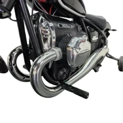Moto Elettrica per Bambini 24V BMW R18 Nero Sedile Effetto Pelle Luci