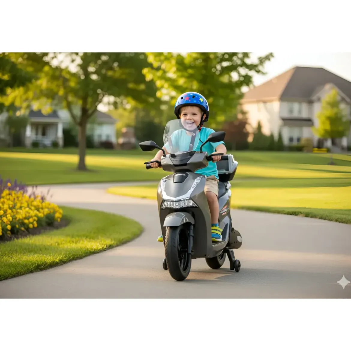 Moto Elettrica per Bambini 12V Scooter Grigio Honda SH125