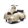 Moto Elettrica Piaggio Vespa Crema con Sidecar da Bambini a Batteria 12 V