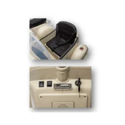 Moto Elettrica Piaggio Vespa Crema con Sidecar da Bambini a Batteria 12 V