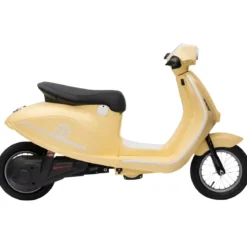 Moto Elettrica 24V per Bambini Beige Doppia Batteria Waterproof