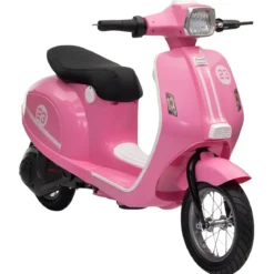 Moto Elettrica 24V per Bambini Rosa Doppia Batteria Waterproof