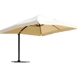 Ombrellone Alluminio Senso Flap 3x3 Ecru Braccio Retrattile Decentrato Girevole