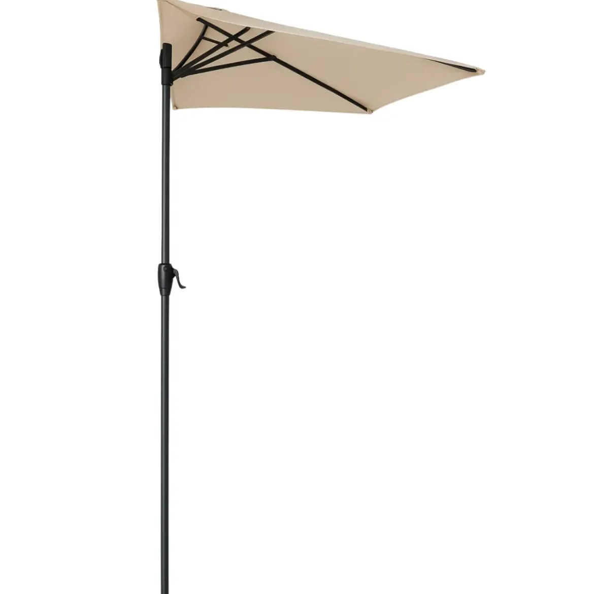Ombrellone a Mezzaluna 270x133x230H cm Tortora da Parete Acciaio